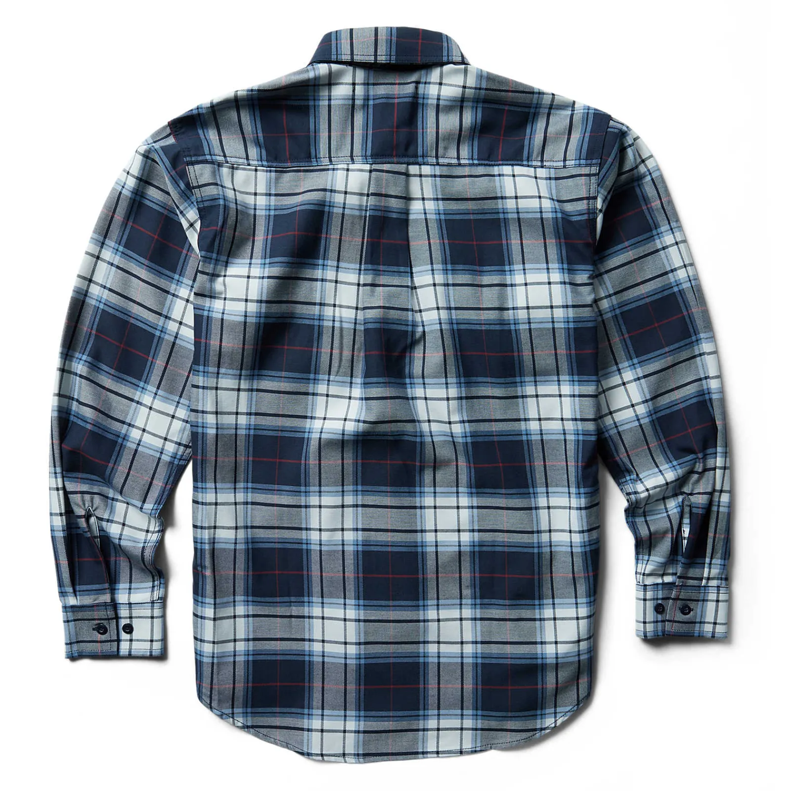 fr_plaid_long_sleeve_twill_shirt_2.webp Wolverine FR Plaid Long Sleeve Twill Shirt Navy Plaid Store